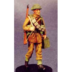 British infantryman walking with rifle