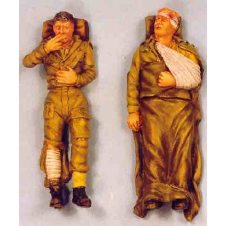 Two wounded soldiers lying