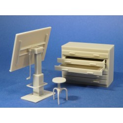 352409 Drawing Table & Filing Cabinet